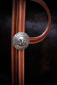 Loop Ear Bridle with Hand Made Silver Concho