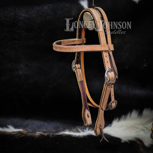 Roughout Snaffle Bit Headstall and Slobber Straps