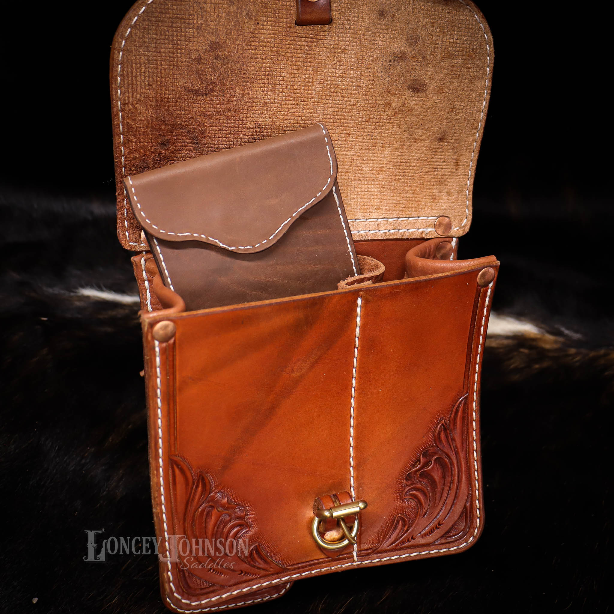 Brown Leather Bolus Pouch