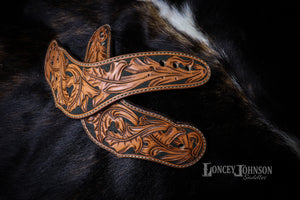 Tooled Dove Wing Spur Straps